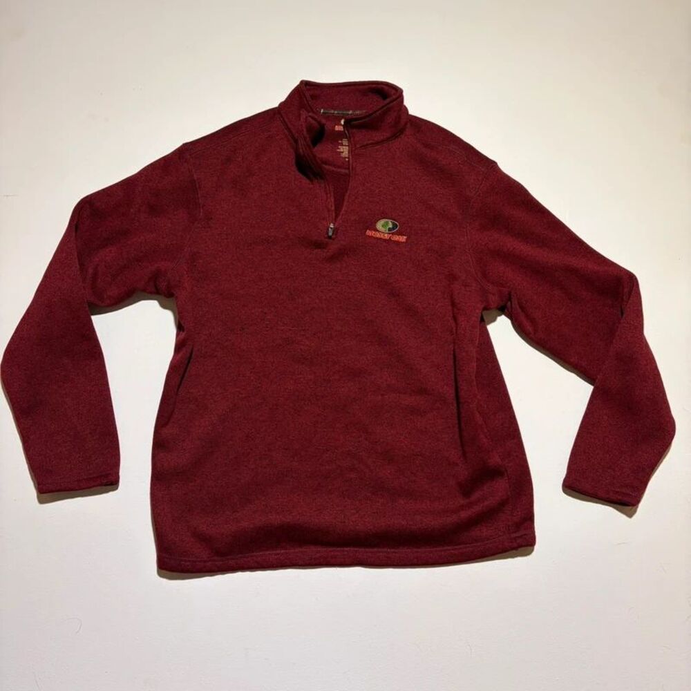 Maroon Mossy Oak Quarter Zip Sweatshirt